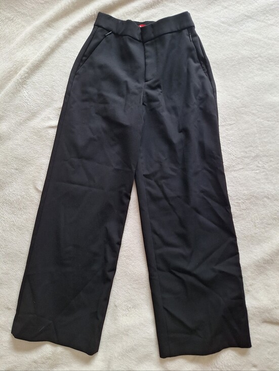 SPANX Pants - Spanx The Perfect Pant Women XS Petite Black Wide Leg High Rise Dress Trouser